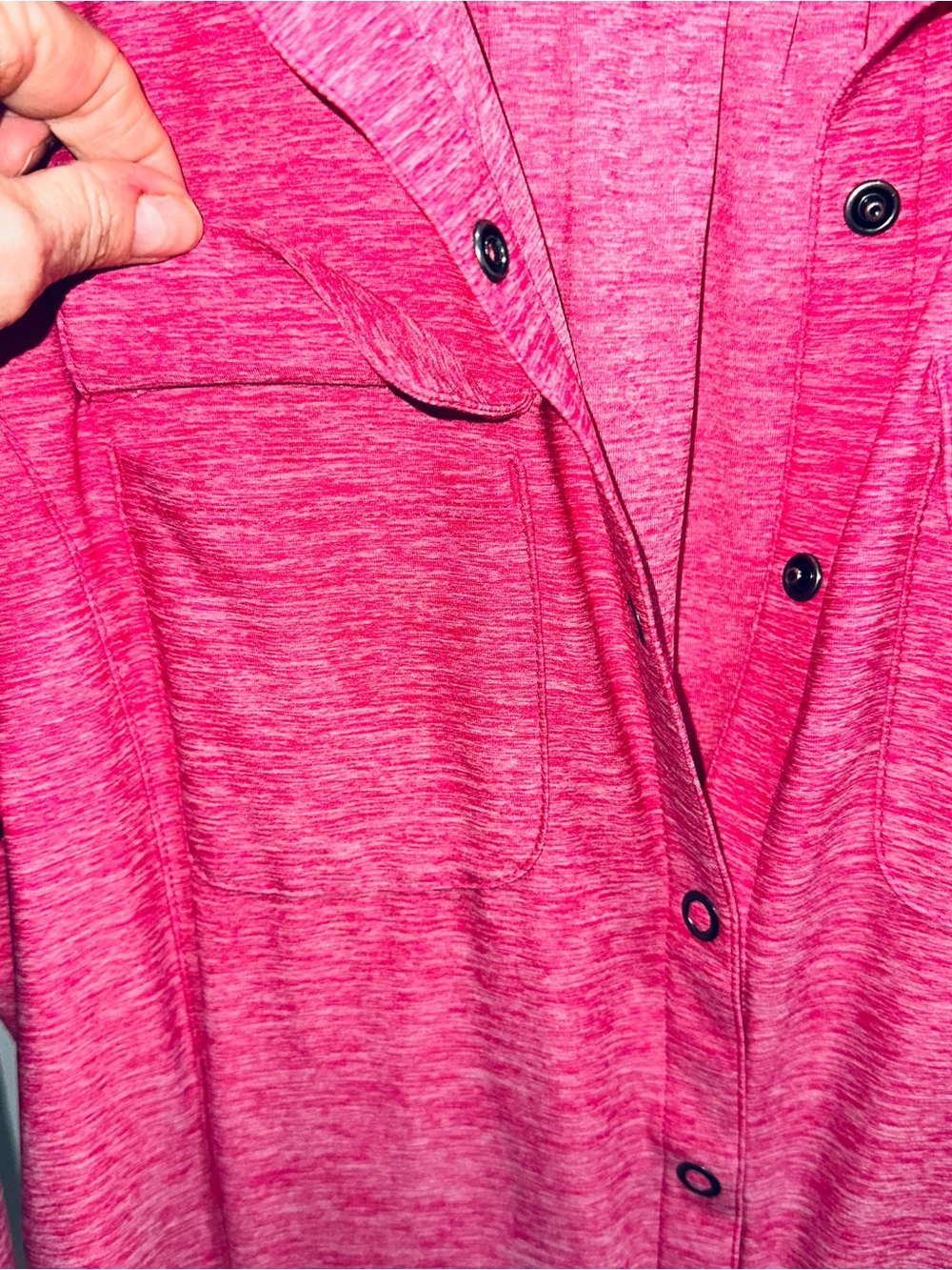 Duluth Trading Co Long-Sleeve Bright Pink Full Snap Shirt size Medium - Picture 3 of 6